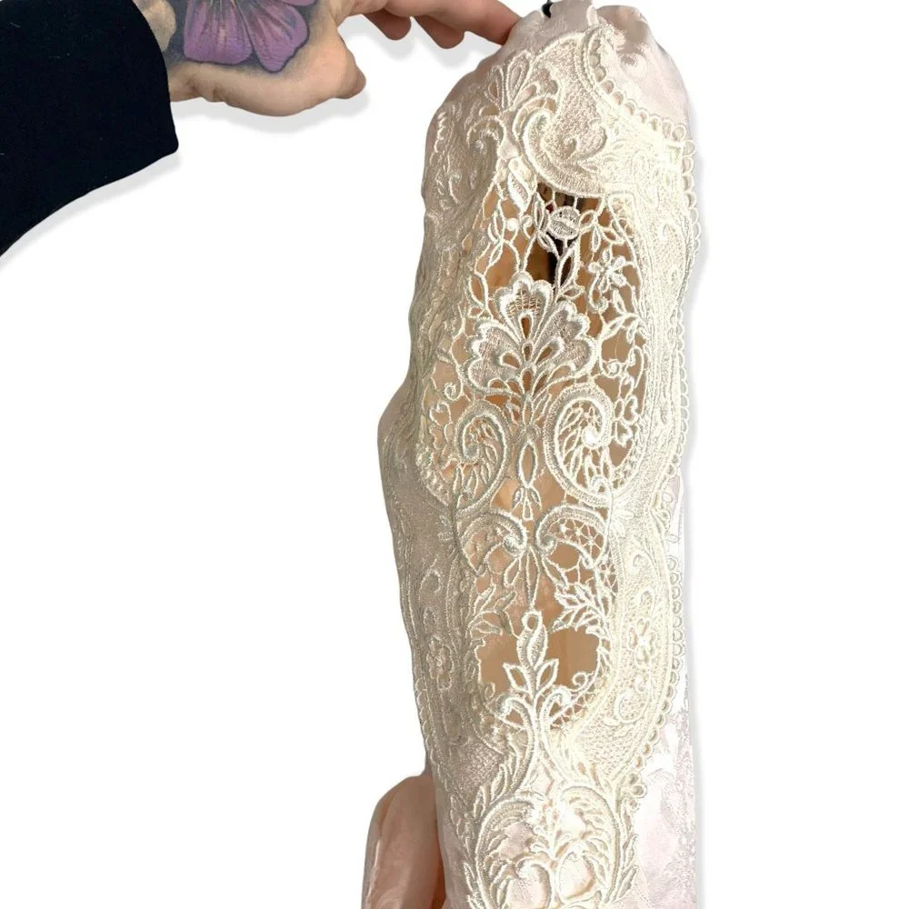 Vintage 90s Jessica McClintock Victorian Brocade Dress Medium - Picture 7 of 14